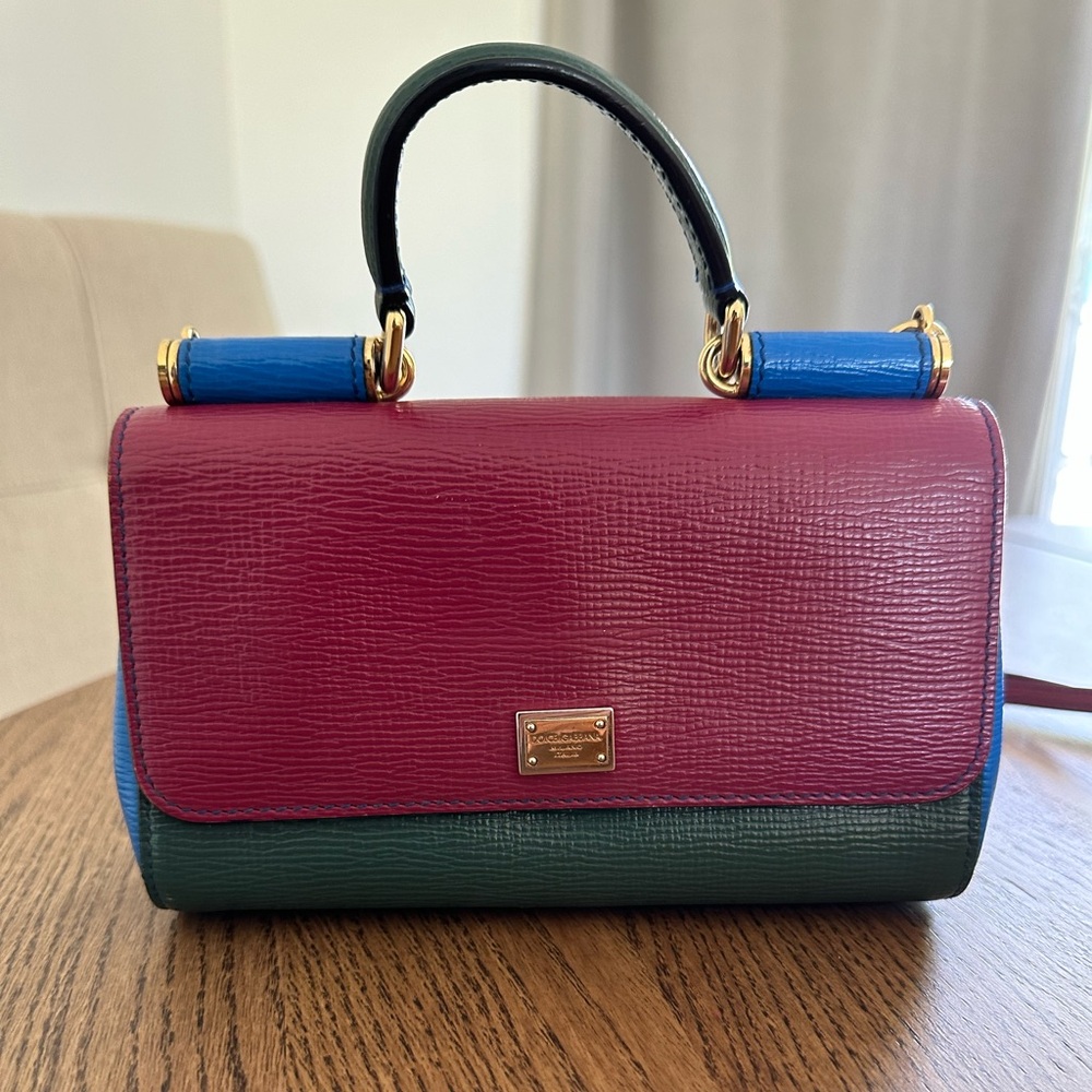 DOLCE&GABBANA, Sicily, leather crossbody bag,
Multicolour, Leather